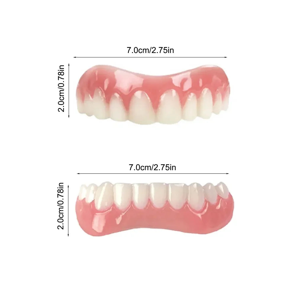 Silicone Upper/Lower False Teeth Perfect Laugh Veneers Dentures Paste Oral Hygiene Tools Fake Teeth Instant Smile Teeth Cosmetic - V.I.P Digital Presence
