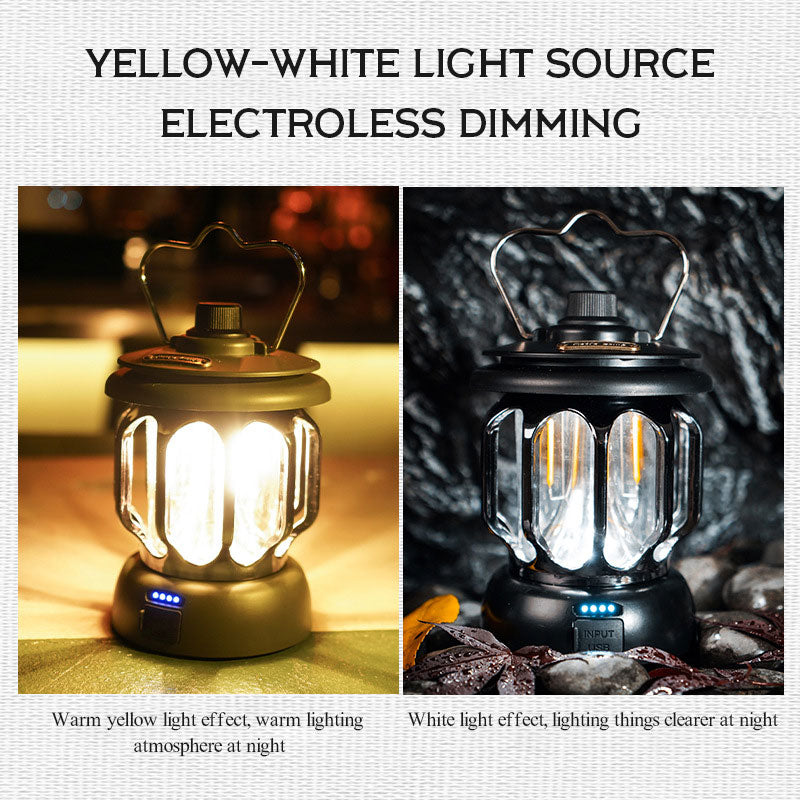 Led retro outdoor camping lamp white long battery life rechargeable tent camping lamp - V.I.P Digital Presence