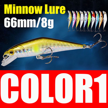 Señuelo de pesca de trucha AFISHLURE Bass Wobblers 66 mm/8 g Minnow Hard Baits Iscas Artificial Pesca Leurre