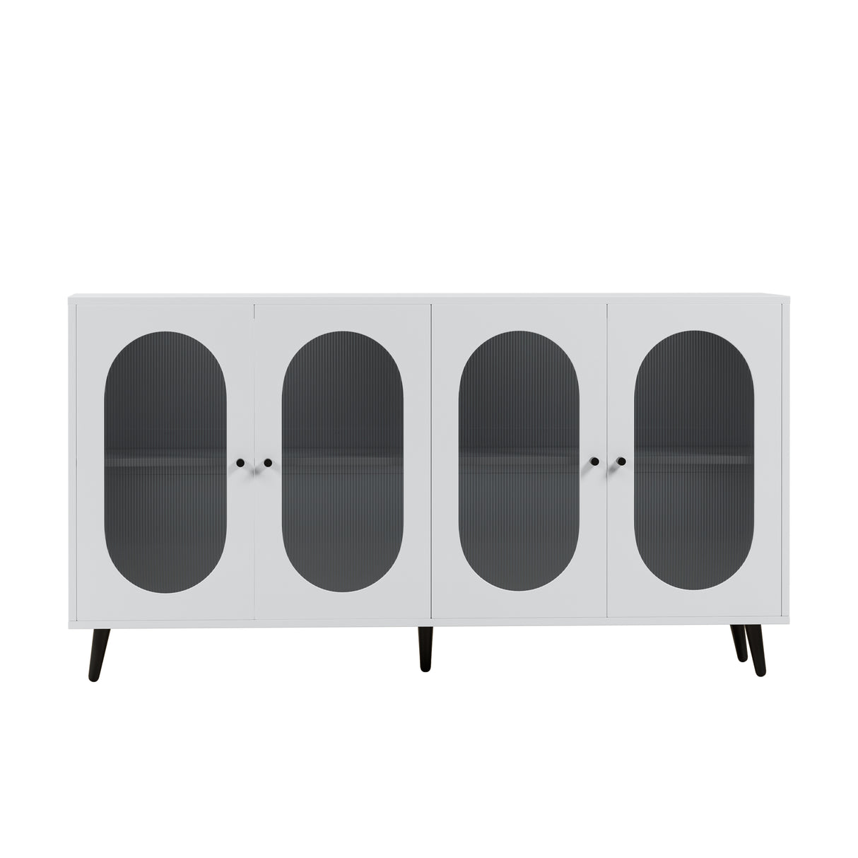 Modern Accent Sideboard Cabinet with Acrylic Doors, Freestanding Storage Cupboard Console Table for Kitchen Dining White - V.I.P Digital Presence