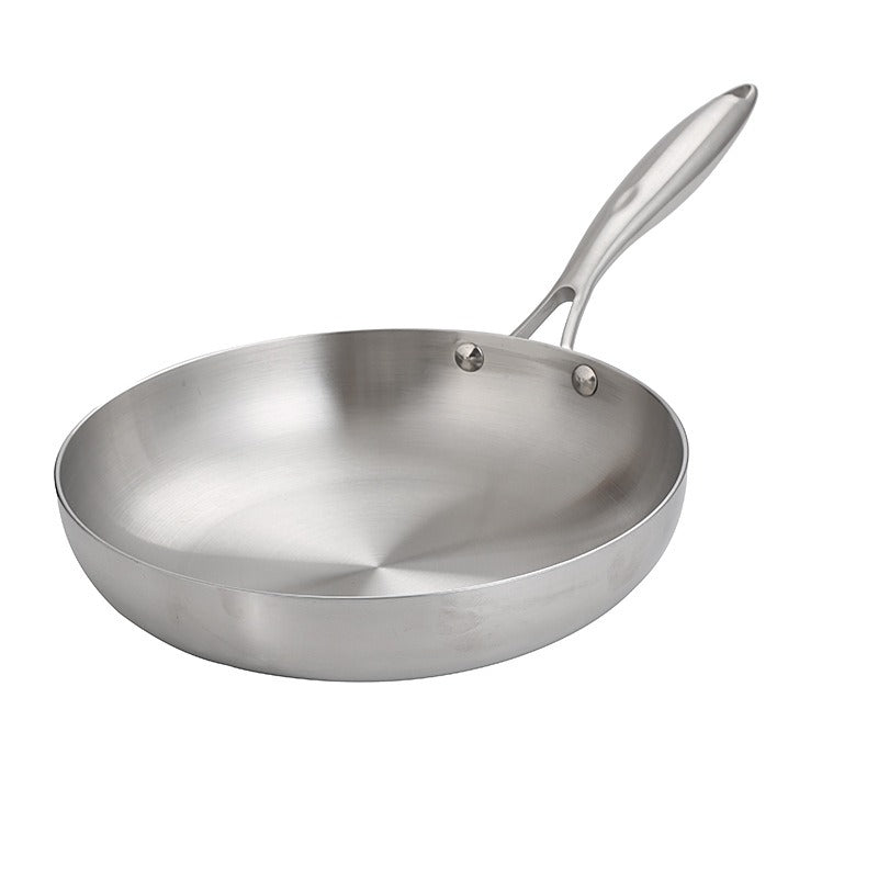 304 stainless steel three-layer steel frying pan, induction cooker, gas universal flat bottomed pan, steak frying pan - V.I.P Digital Presence