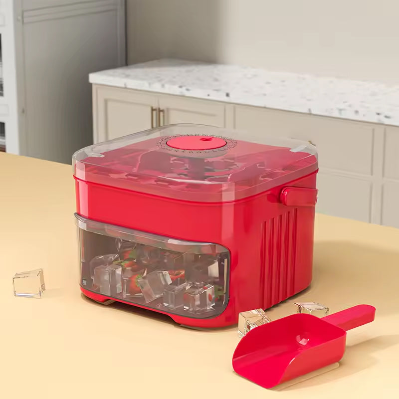 50-grid ice maker with new large capacity - household food-grade plastic double-layer ice storage barrel & ice ball mold set - V.I.P Digital Presence