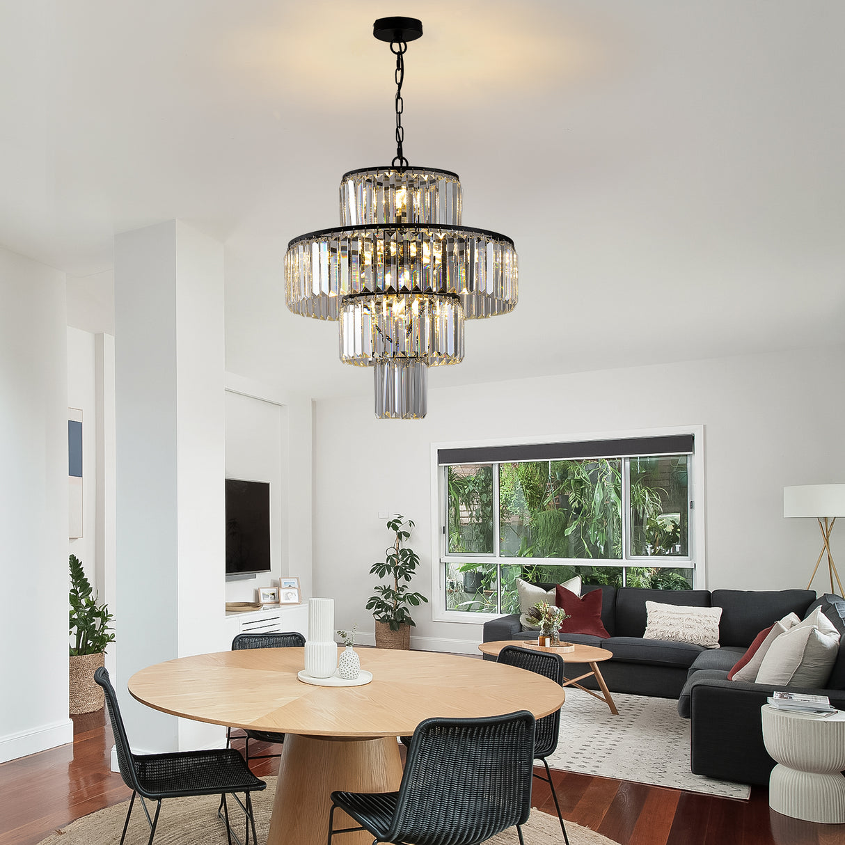 Black Luxury Crystal Chandelier Modern Chandeliers Lights Fixture Hanging Pendant Light Fixture for Dining Room Bedroom - V.I.P Digital Presence