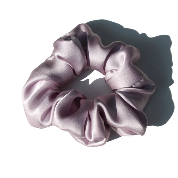 Pure Silk Large Scrunchies Ropes Hair Bands Ties Elastics Ponytail Holders for Women Girls Hair Accessories 19 Momme 3.5CM - V.I.P Digital Presence