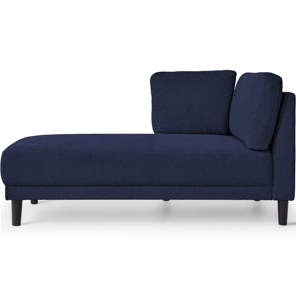 65" Mid-Century Modern Linen Fabric Corner Lounge Chair, Upholstered Indoor Chaise Lounge Solid Wood Sofa Bed for Bedroom - V.I.P Digital Presence