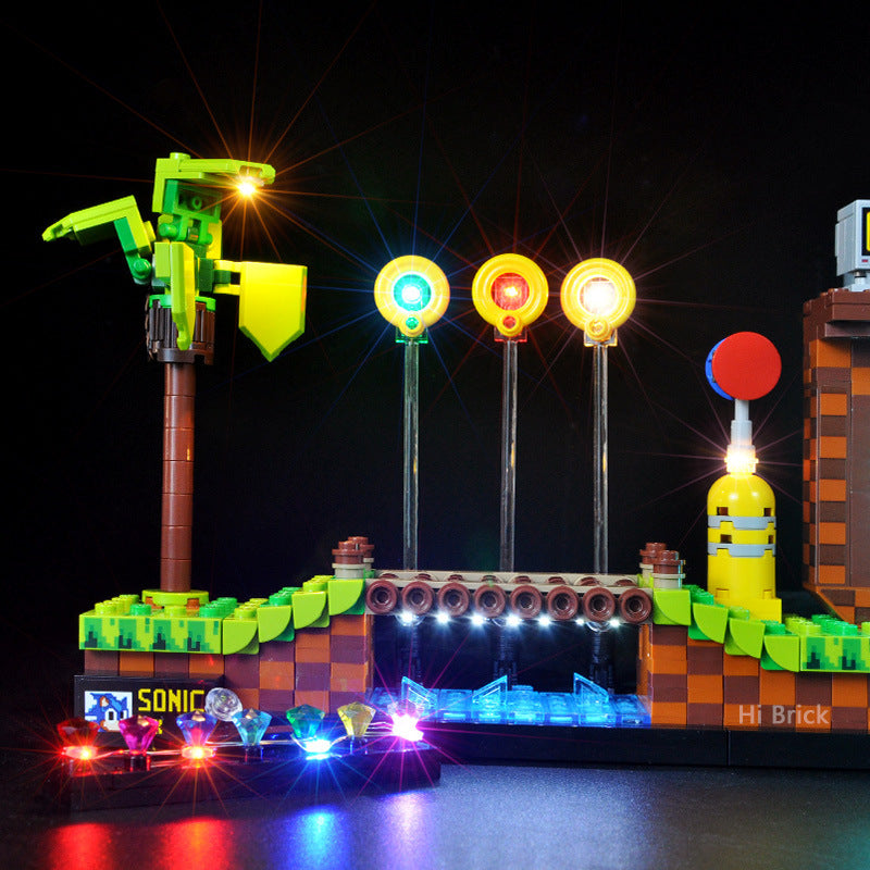 Building block lighting compatible with LEGO 21331 Sonic Hedgehog Green Hill building blocks with LED lights - V.I.P Digital Presence
