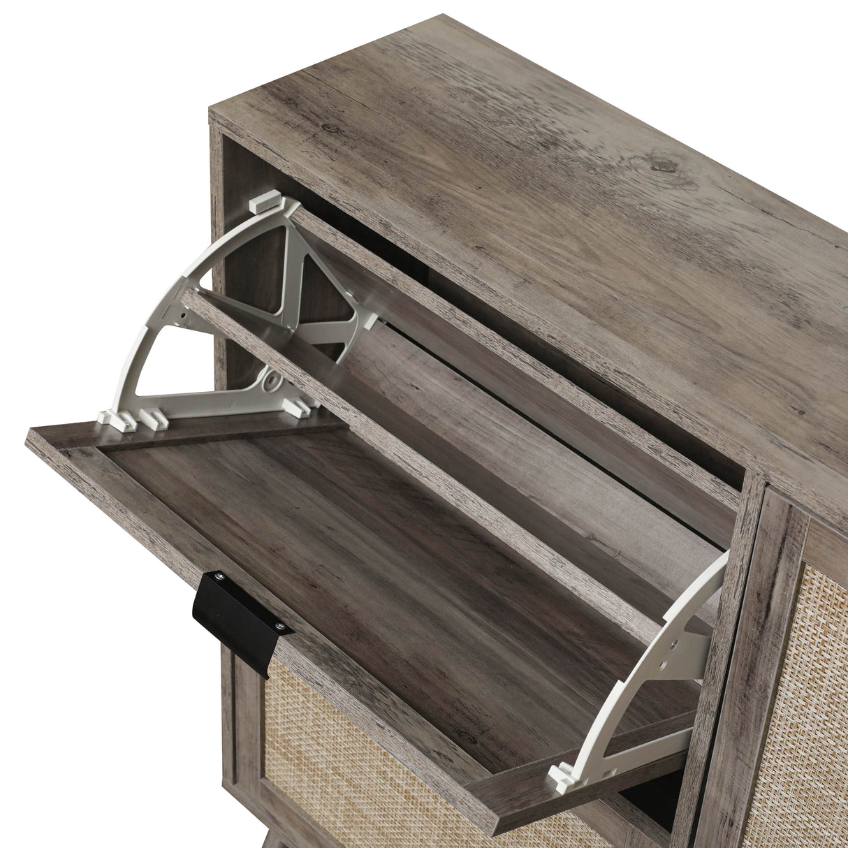 4 Door Shoe Rack, Freestanding Modern Shoe Storage Cabinet, for Entryway - V.I.P Digital Presence