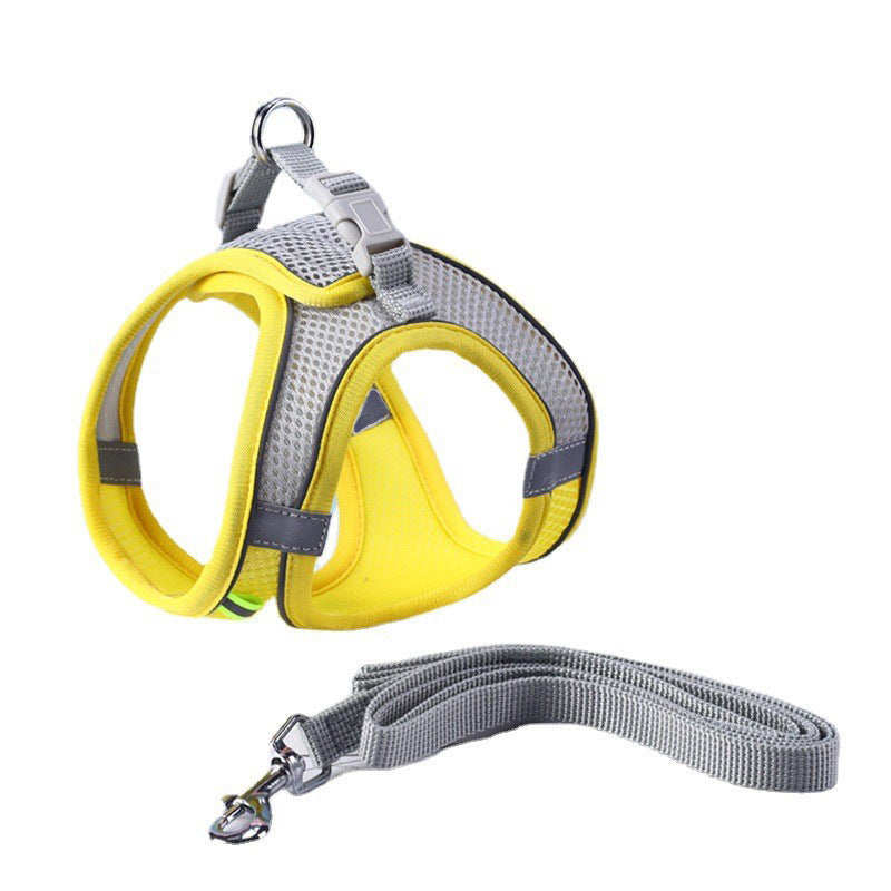 Adjustable Reflective Breathable Mesh Pet Harness for Cats and Dogs with Leash for Outdoor Use - V.I.P Digital Presence
