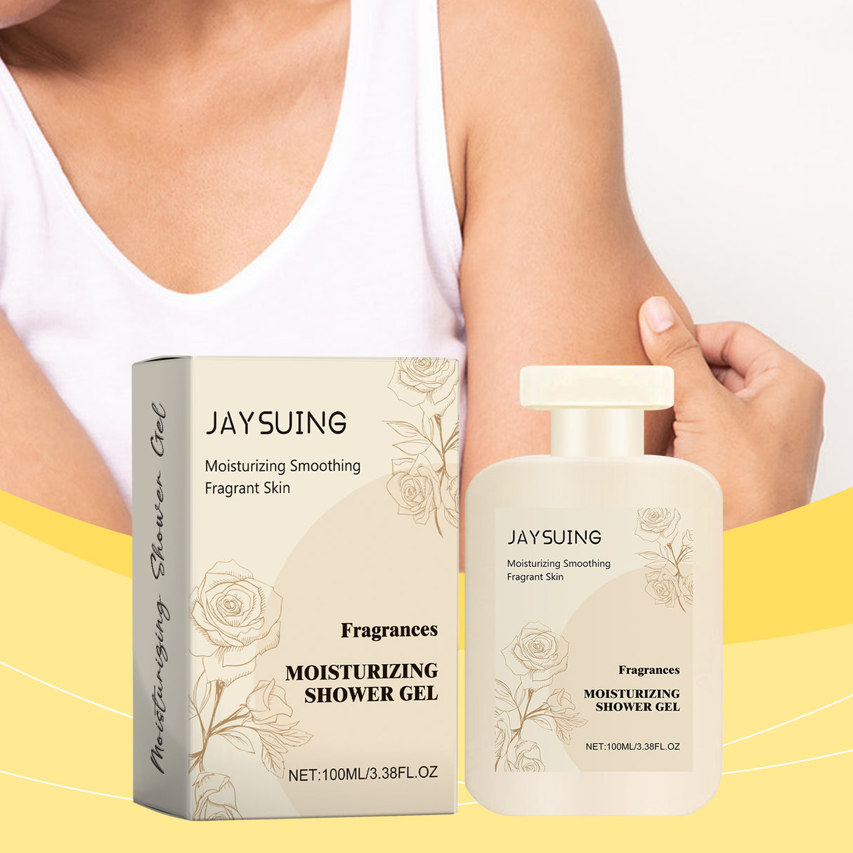 Gel de ducha perfumado que hidrata y nutre la piel, limpia e ilumina la piel, el cuerpo y la ducha con fragancia.