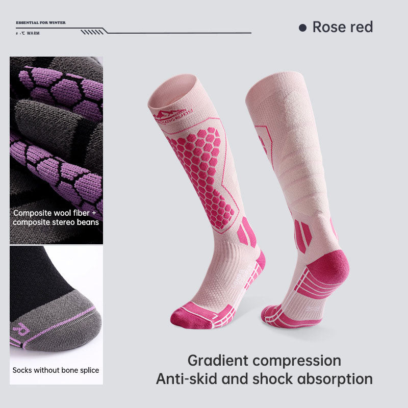 Winter ski socks men and women outdoor sports warm breathable long tube thickening pressure function calf socks - V.I.P Digital Presence