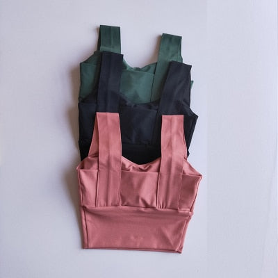 Yoga Bra Women Shockproof Sports Bra Running Workout Gym Top Gathering Widened Shoulder Belt Bra Short Vest Tops - V.I.P Digital Presence