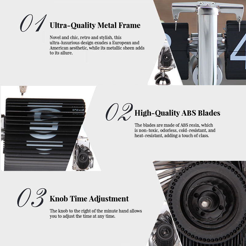 Retro flip digital clock, battery - powered mechanical clock for home & office decor - V.I.P Digital Presence