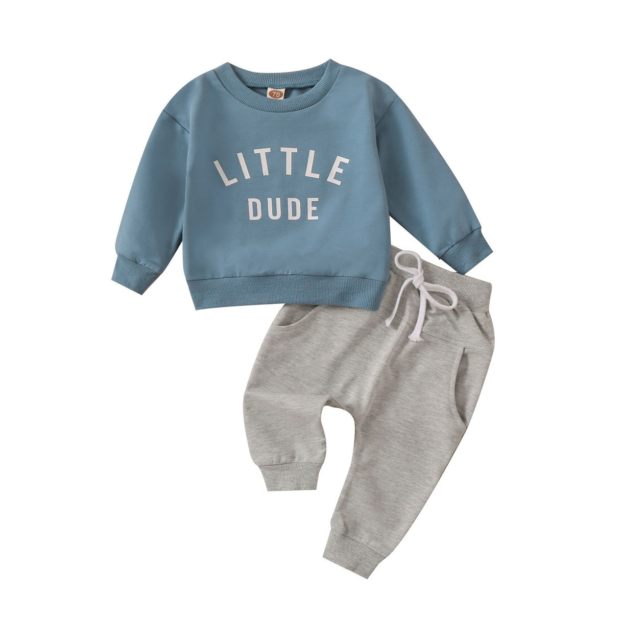 Autumn New Boys' Letter Printed Long Sleeve Ha Yi Sports Minimalist Long Pants Two Piece Set - V.I.P Digital Presence