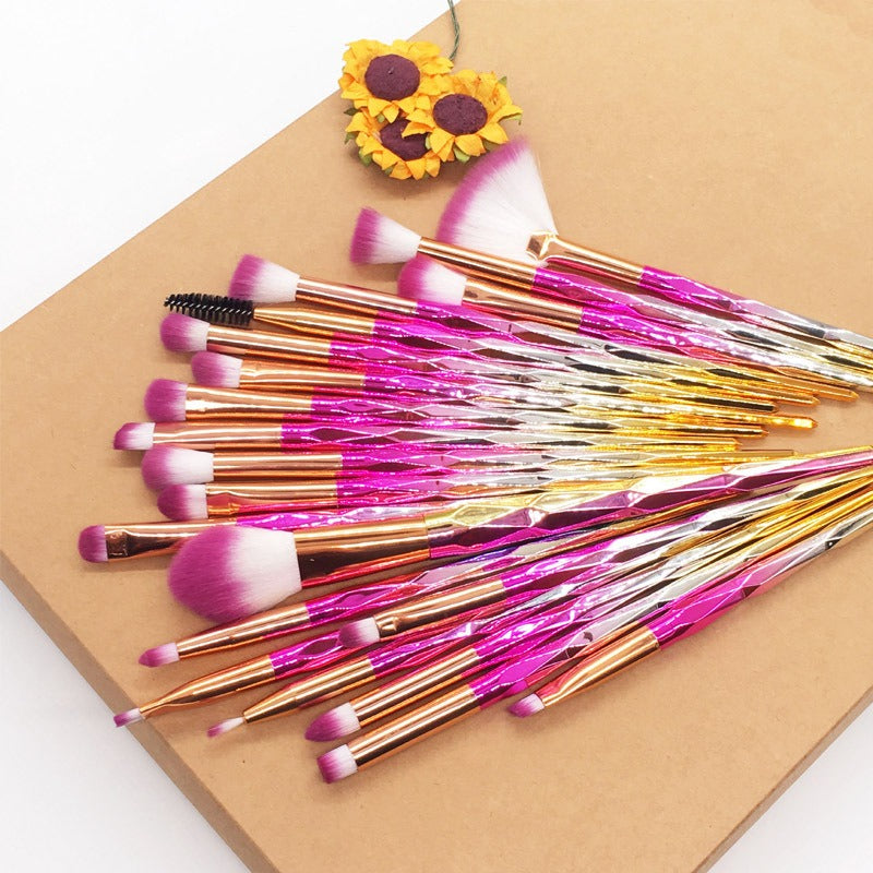 20 sets of diamond transparent handle eye shadow makeup brush multifunctional eye makeup tool - V.I.P Digital Presence