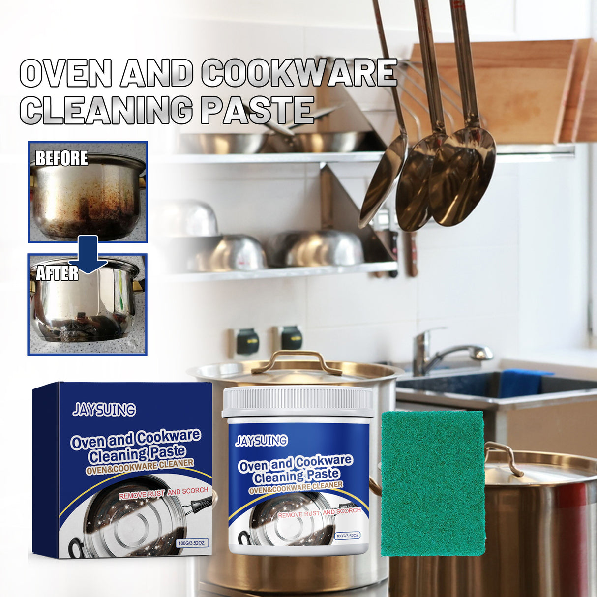 Stainless Steel Cleaning Paste Kitchen Utensils Multi-Purpose Decontaminating Refurbished Polished Rust Removal Household Cleaning Tool - V.I.P Digital Presence