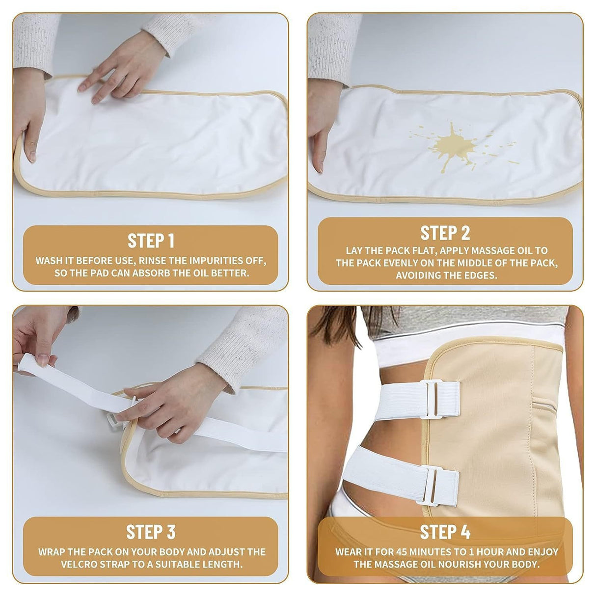Castor oil bag is reusable, soft, and oil leak proof, with essential oil auxiliary bag and adjustable waist belt - V.I.P Digital Presence