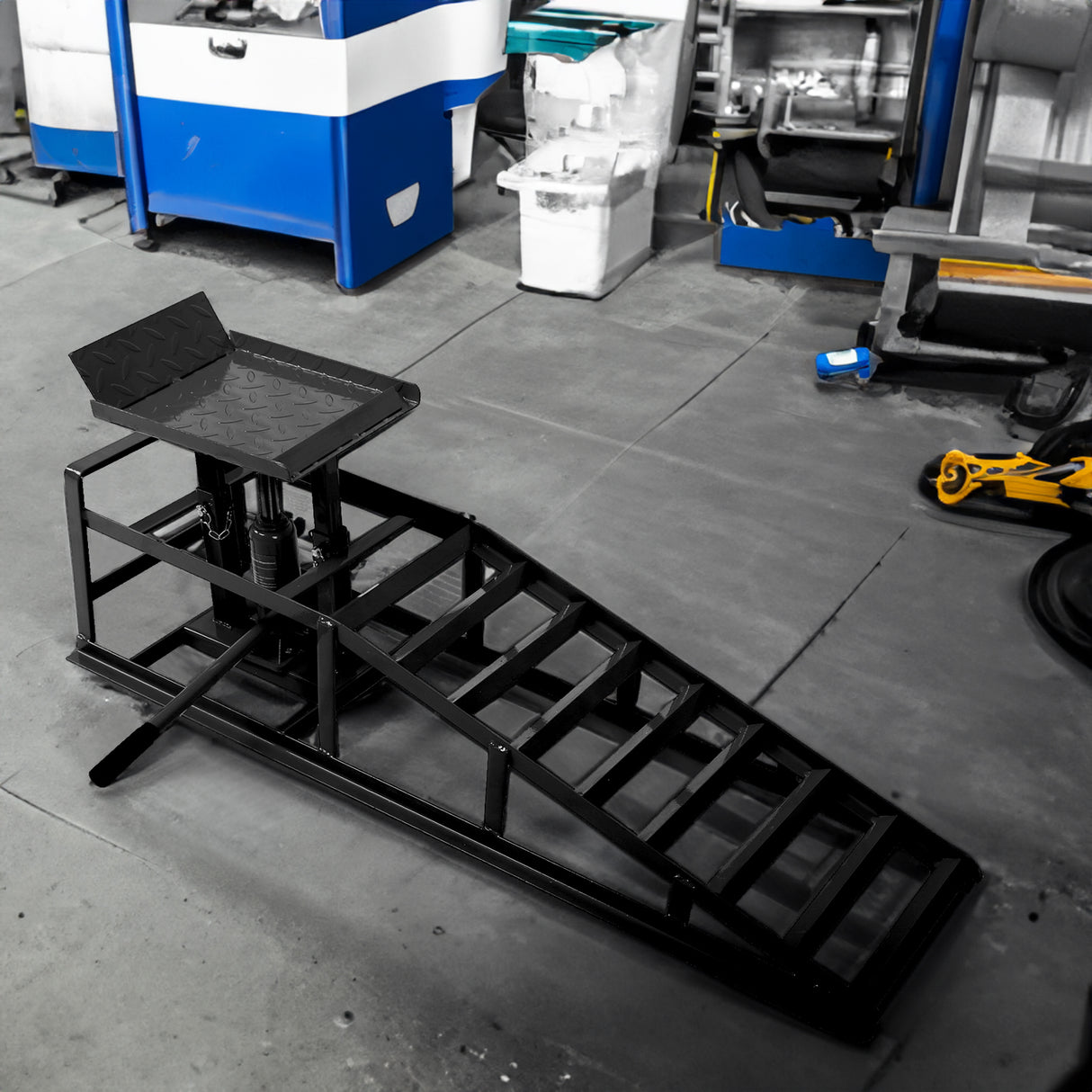 Car truck service ramp lift, garage car lift hydraulic ramp black 5-ton, maintenance frame lift (2 packs) black - V.I.P Digital Presence