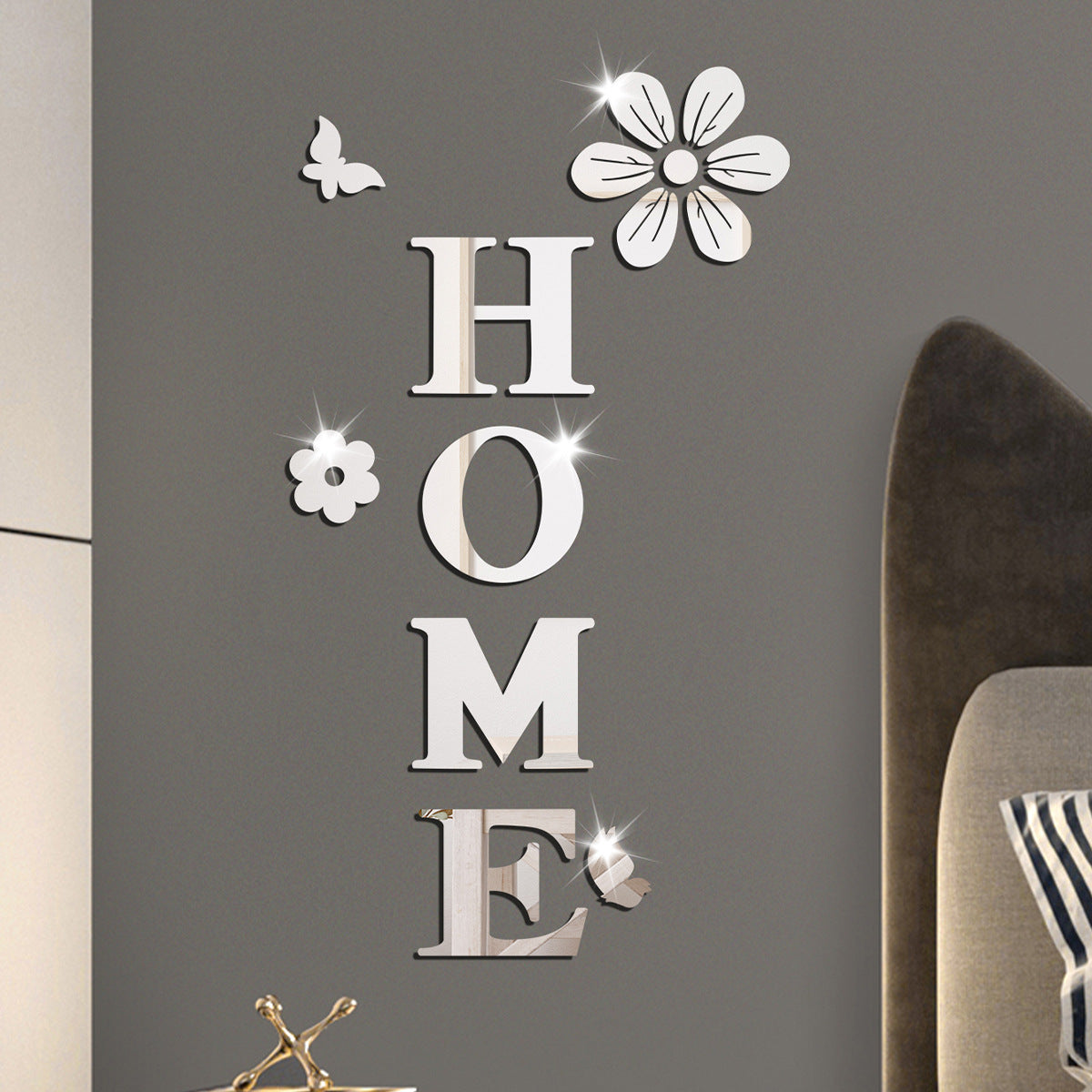 Acrylic mirror wall stickers flowers home decoration letters soft mirror self-adhesive wall stickers - V.I.P Digital Presence