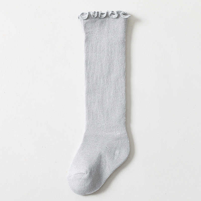 Spring And Summer Children's Socks In The Tube Loose Mouth Fungus Edge Combed Cotton Girls Baby Socks Long Tube Over The Knee Baby Socks - V.I.P Digital Presence
