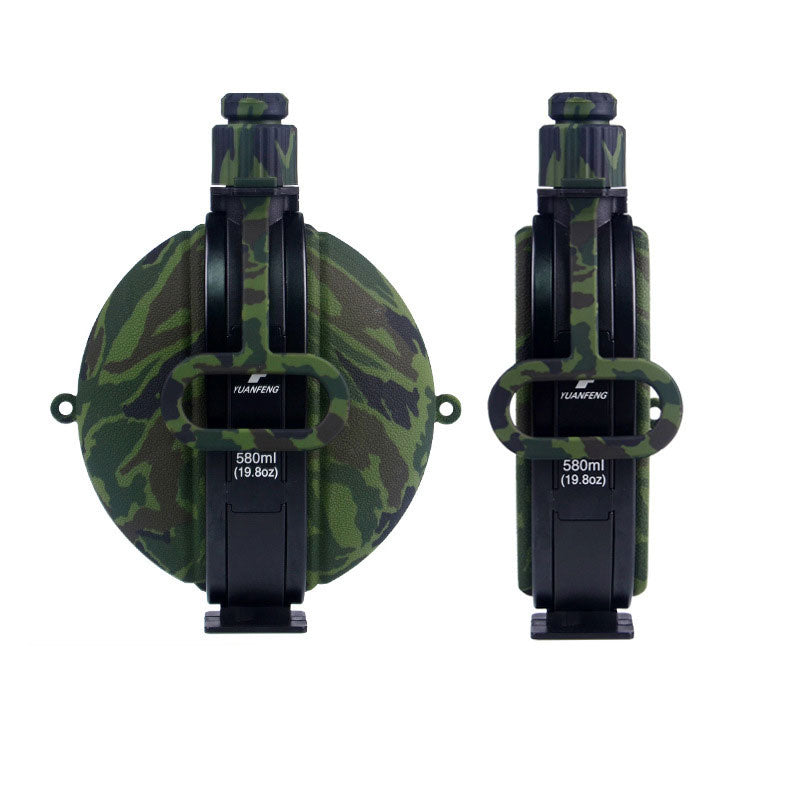 Botella de agua plegable de silicona, portátil, para deportes al aire libre, fitness, senderismo, 580 ml.