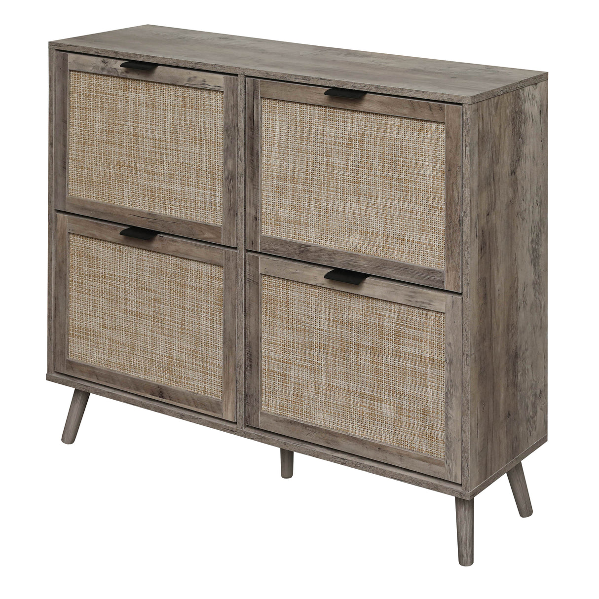 4 Door Shoe Rack, Freestanding Modern Shoe Storage Cabinet, for Entryway - V.I.P Digital Presence