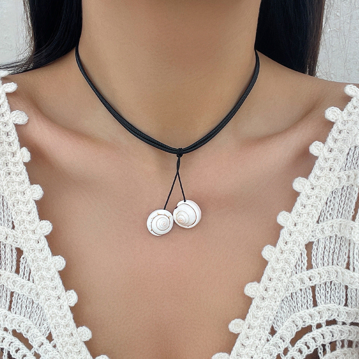 Beach Vacation Conch Shell Tassel Necklace Versatile Countryside Wax Thread Necklace Accessories - V.I.P Digital Presence
