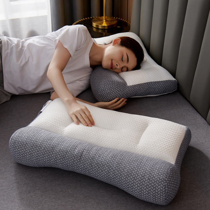 Almohada de fibra de soja japonesa con tracción inversa para reparación de vértebras cervicales, almohada con núcleo de almohada y protección para el cuello.