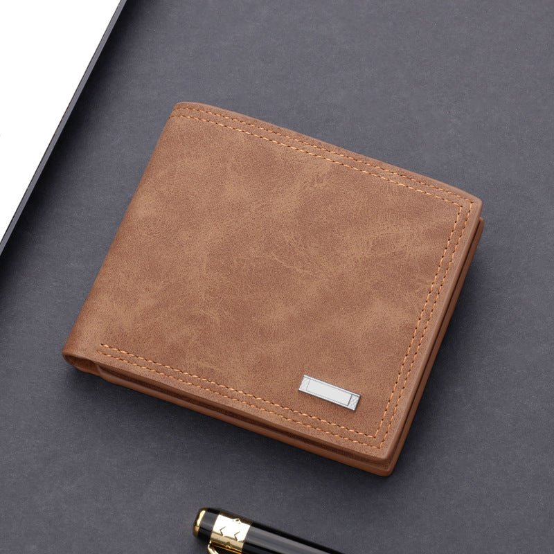 Men's wallet short wallet leather wallet multiple card slots can hold driver's license retro - V.I.P Digital Presence