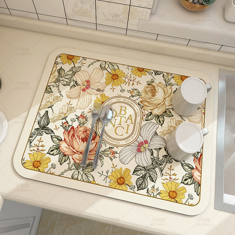 Kitchen Countertop Technology Cloth Drainage Pad Coffee Table Tableware Bowl Plate Cup Drying Pad Washable Insulation Pad - V.I.P Digital Presence