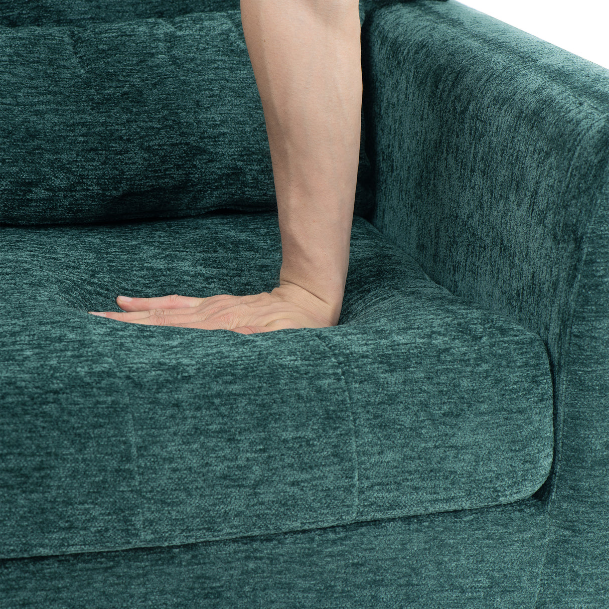 Modern Accent Chair Upholstered Foam Filled Living Room Chairs Comfy Reading Chair Mid Century Modern Chair (Blackish Green) - V.I.P Digital Presence