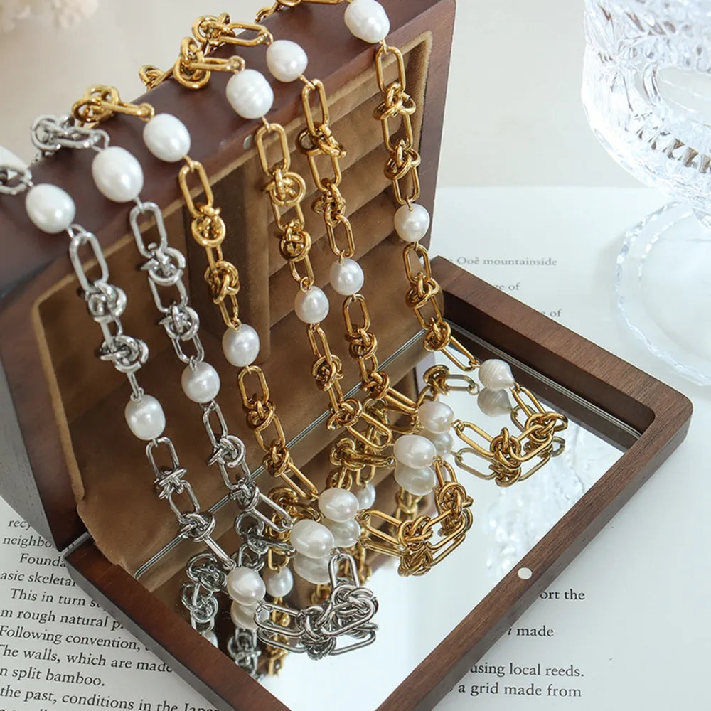 Freshwater Pearl Titanium Steel Necklace - V.I.P Digital Presence