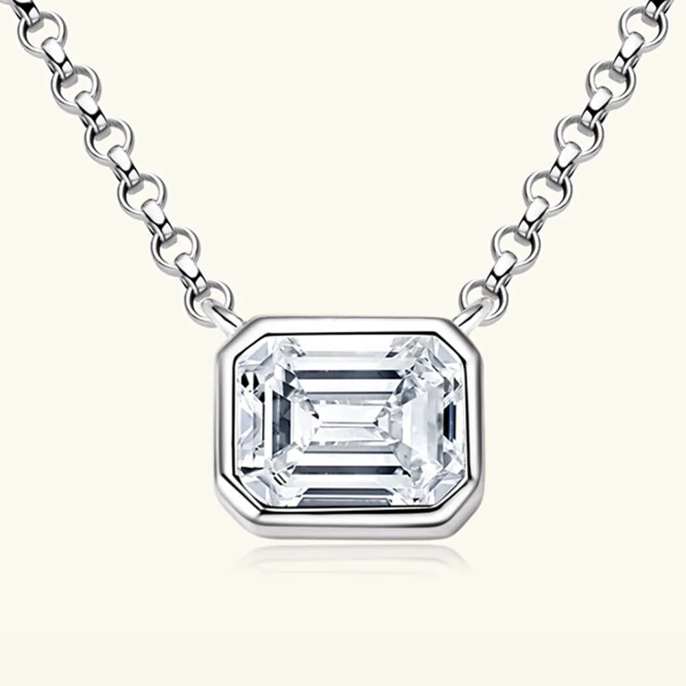 1 Carat Moissanite 925 Sterling Silver Pendant Necklace - V.I.P Digital Presence
