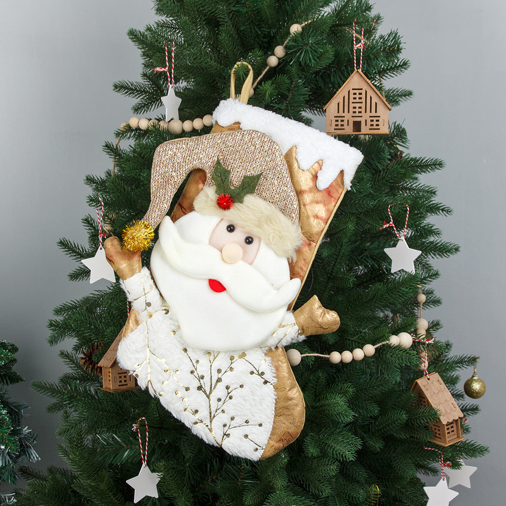 Christmas Decorative Socks Gift Bag Candy Bag Jewelry Gold 3D Christmas Socks Gift Bag - V.I.P Digital Presence