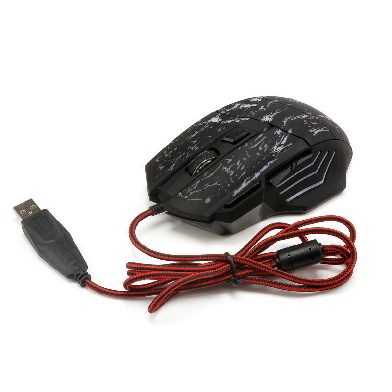 HXSJ Flow Crack Gaming Mouse Colorful Luminous MOUSE 7D Gaming Mouse - V.I.P Digital Presence