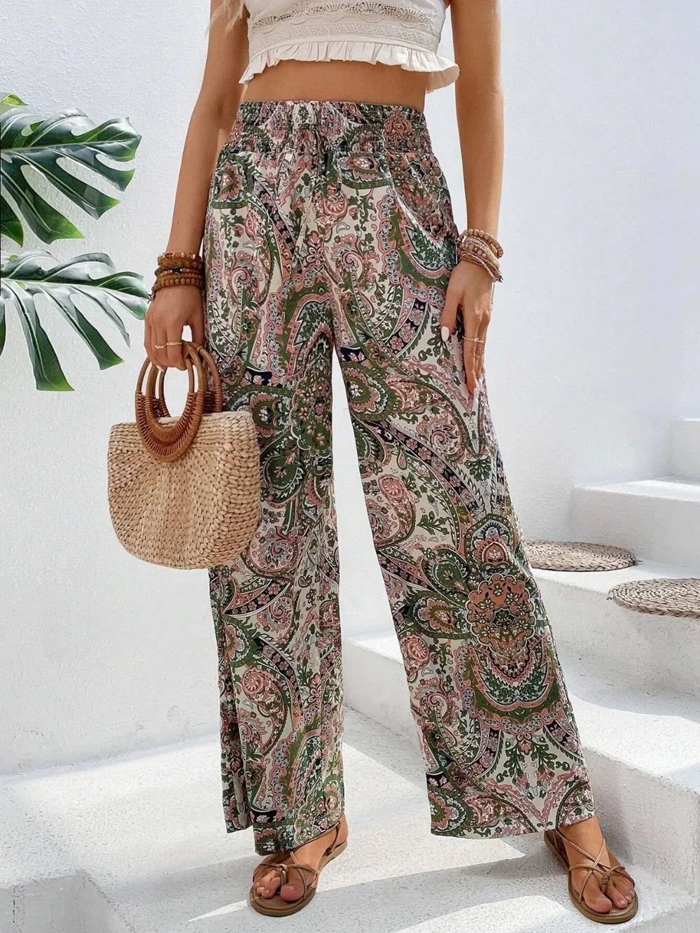 Printed Wide Leg Pants - V.I.P Digital Presence