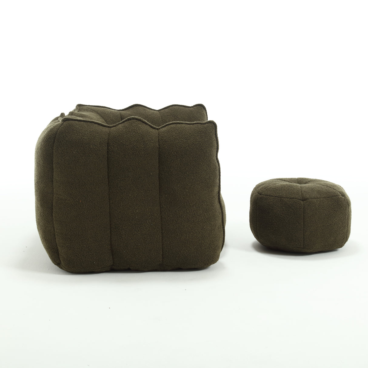 Soft Bean Bag Chair with High Resilient Foam(Chips)for living room and bedroom,Comfortable Square Lazy Sofa with Footstool - V.I.P Digital Presence