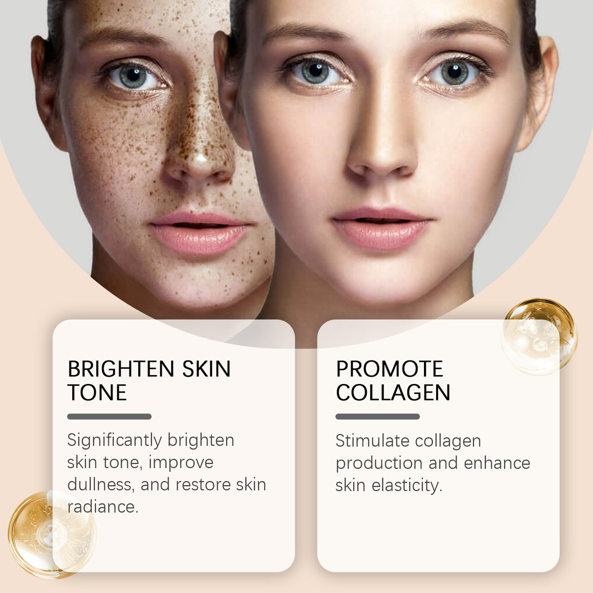 El suero iluminador con vitamina C nutre e hidrata la piel opaca y clara del rostro.