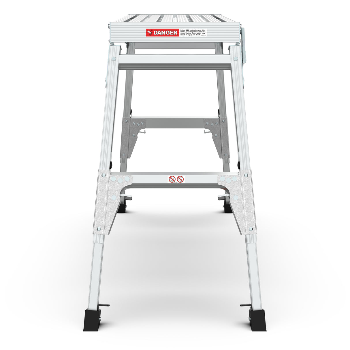 Aluminum Work Platform Large Size Step Stool Folding Portable Work Bench 40" Width Telescopic Feet 22" -27.5" Height Adjustable - V.I.P Digital Presence