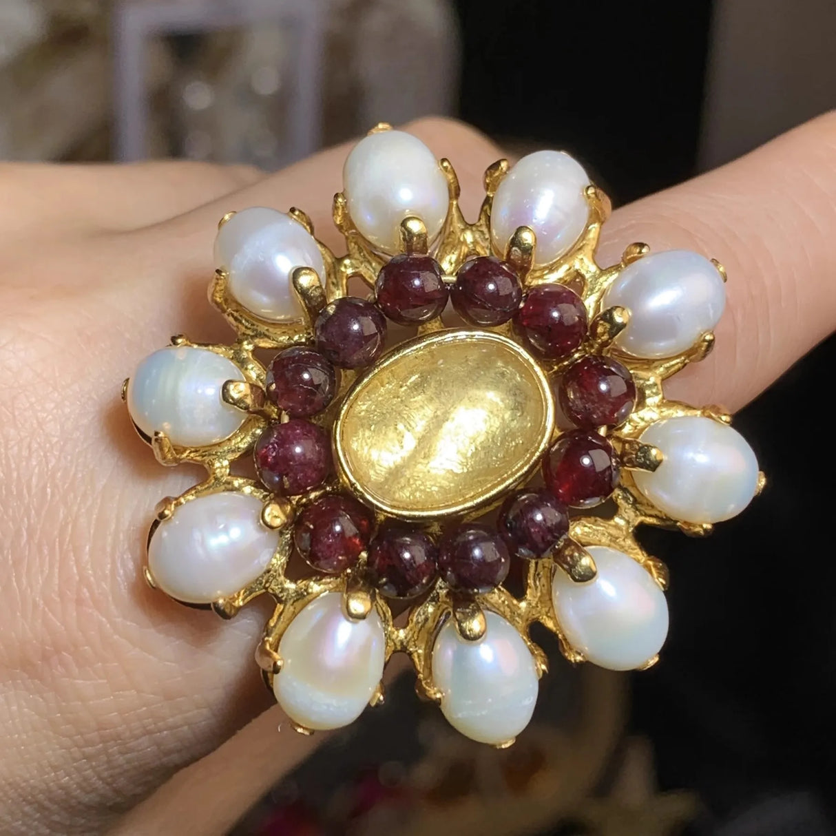 Vintage Natural Baroque Pearl Open Rings Crystal Stone Brass Metal Ring for Women Jewelry Luxury High Quality New Gifts France - V.I.P Digital Presence