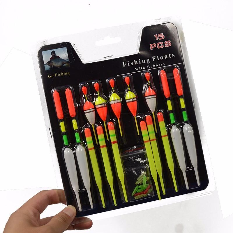 LEO 15pcs/set Plastic Fishing Float Tube Buoy Bobber with Rubber Connector Tackle Accessories - V.I.P Digital Presence
