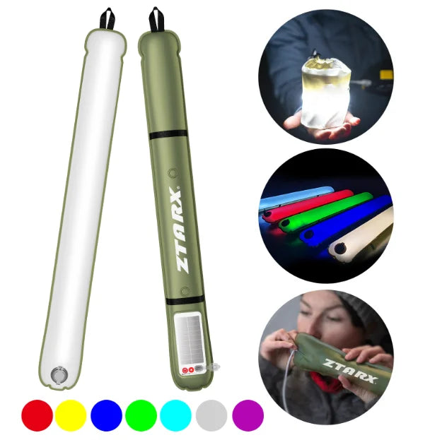 Outdoor folding inflatable camping light solar inflatable light waterproof magnetic suction column portable lantern - V.I.P Digital Presence