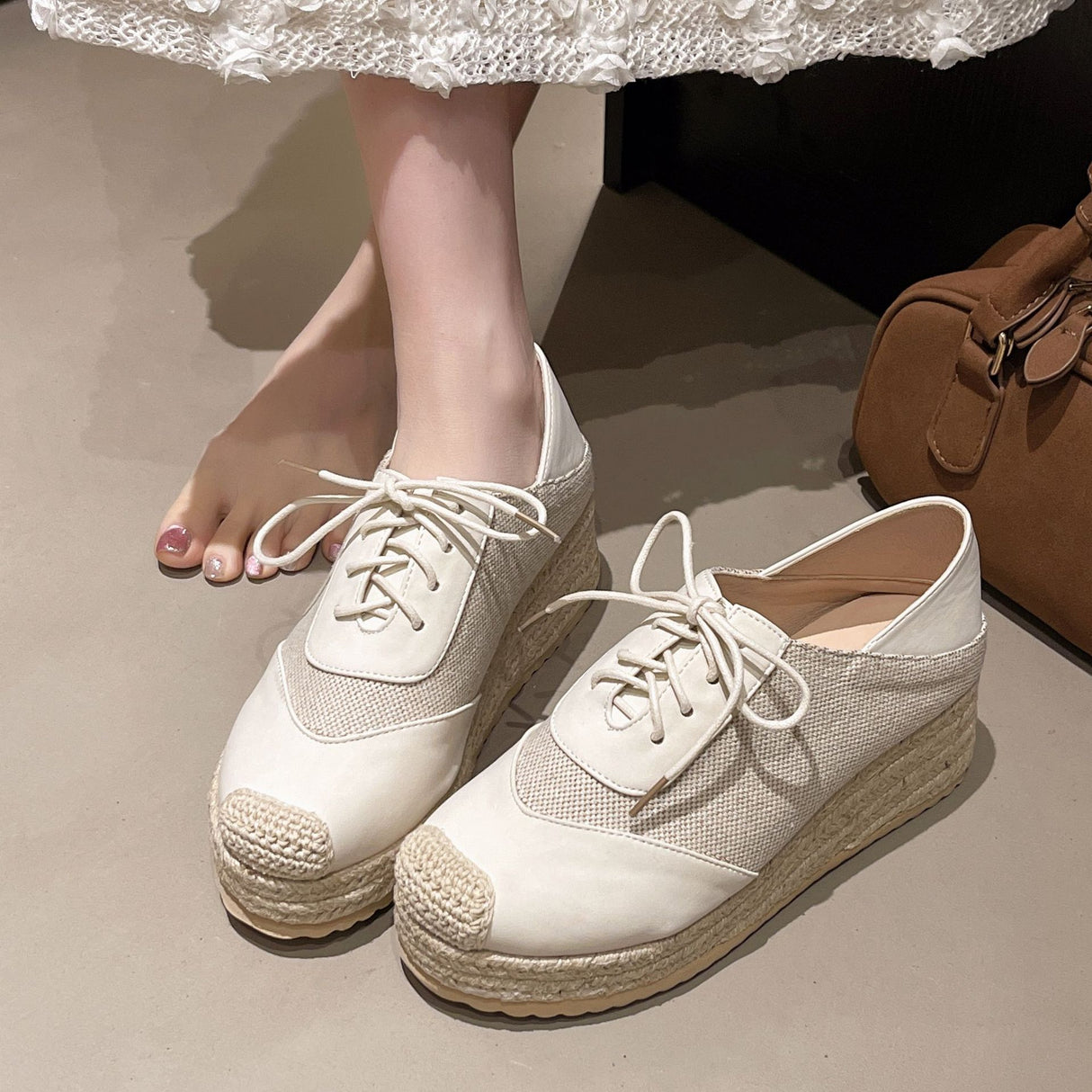 Fisherman's shoes woven grass slope heel women's shoes waterproof front strap high-heeled slope heel fisherman's casual shoes - V.I.P Digital Presence