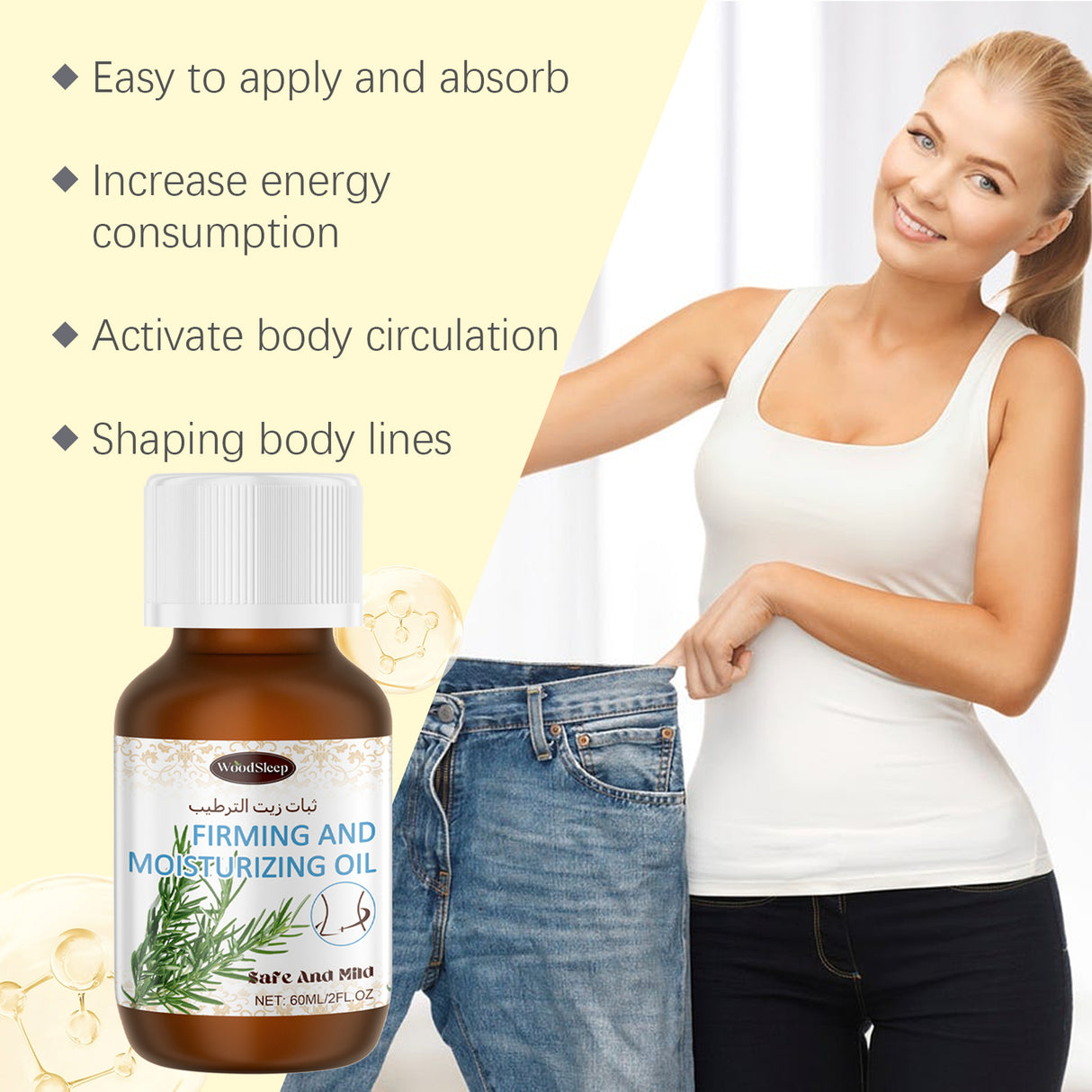 Aceite de fibroína corporal, reafirmante e hidratante, aceite esencial ligero para masaje corporal.