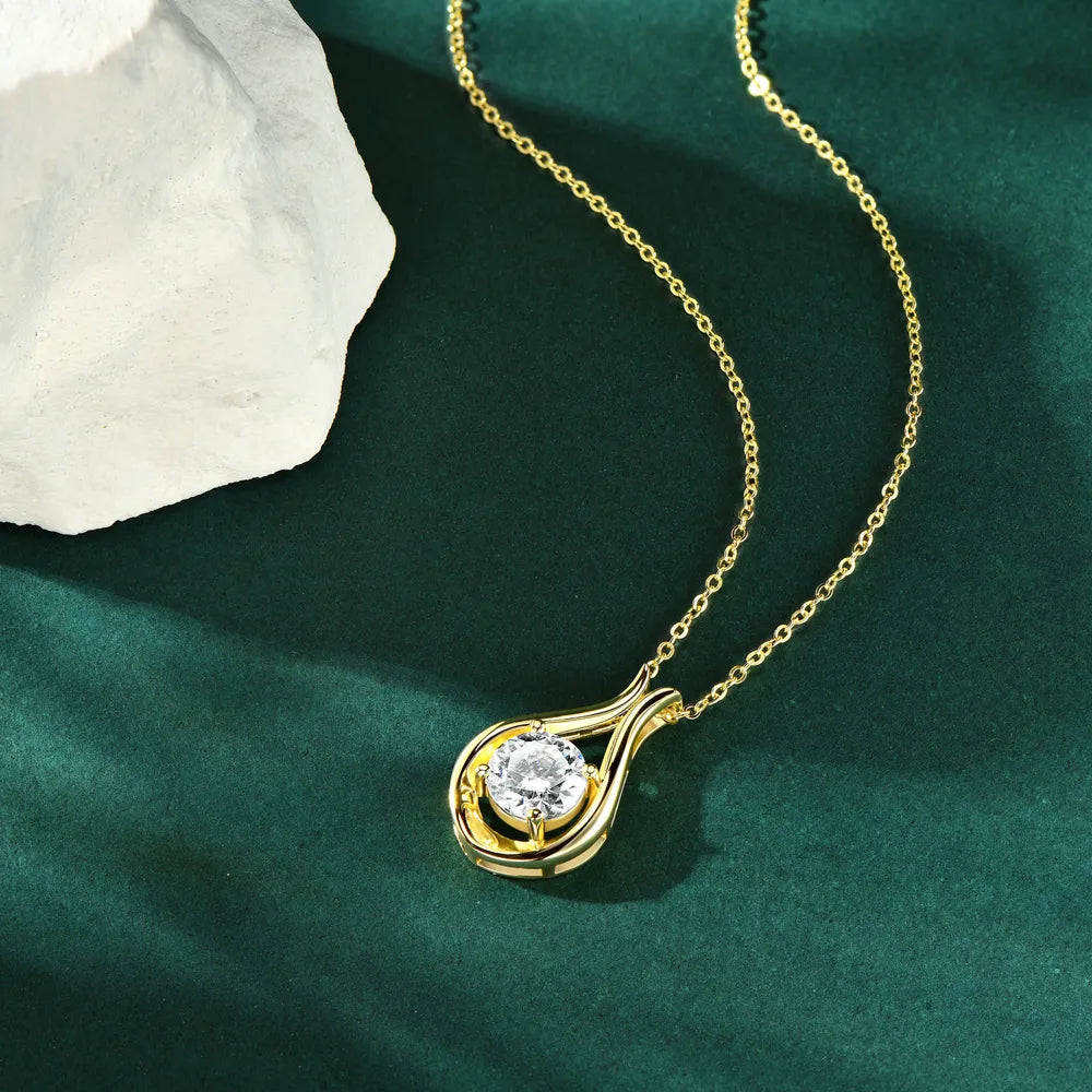 2 Carat Moissanite 925 Sterling Silver Pendant Necklace - V.I.P Digital Presence