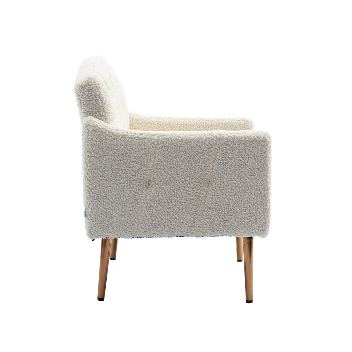 COOLMORE modern style armchair, plush decorative fabric armchair with golden metal legs (white teddy bear) - V.I.P Digital Presence