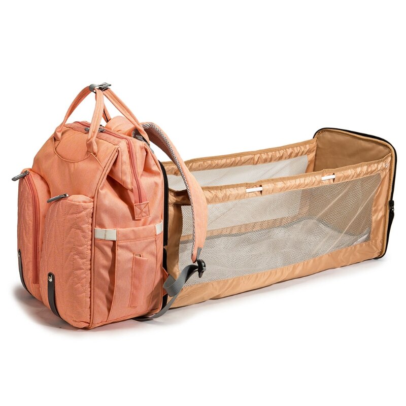 Baby Infant Nappy Changing Bag Portable Large Capacity Folding Crib Diaper Backpack Stroller Straps Pad for Travel Outdoor 28GD - V.I.P Digital Presence