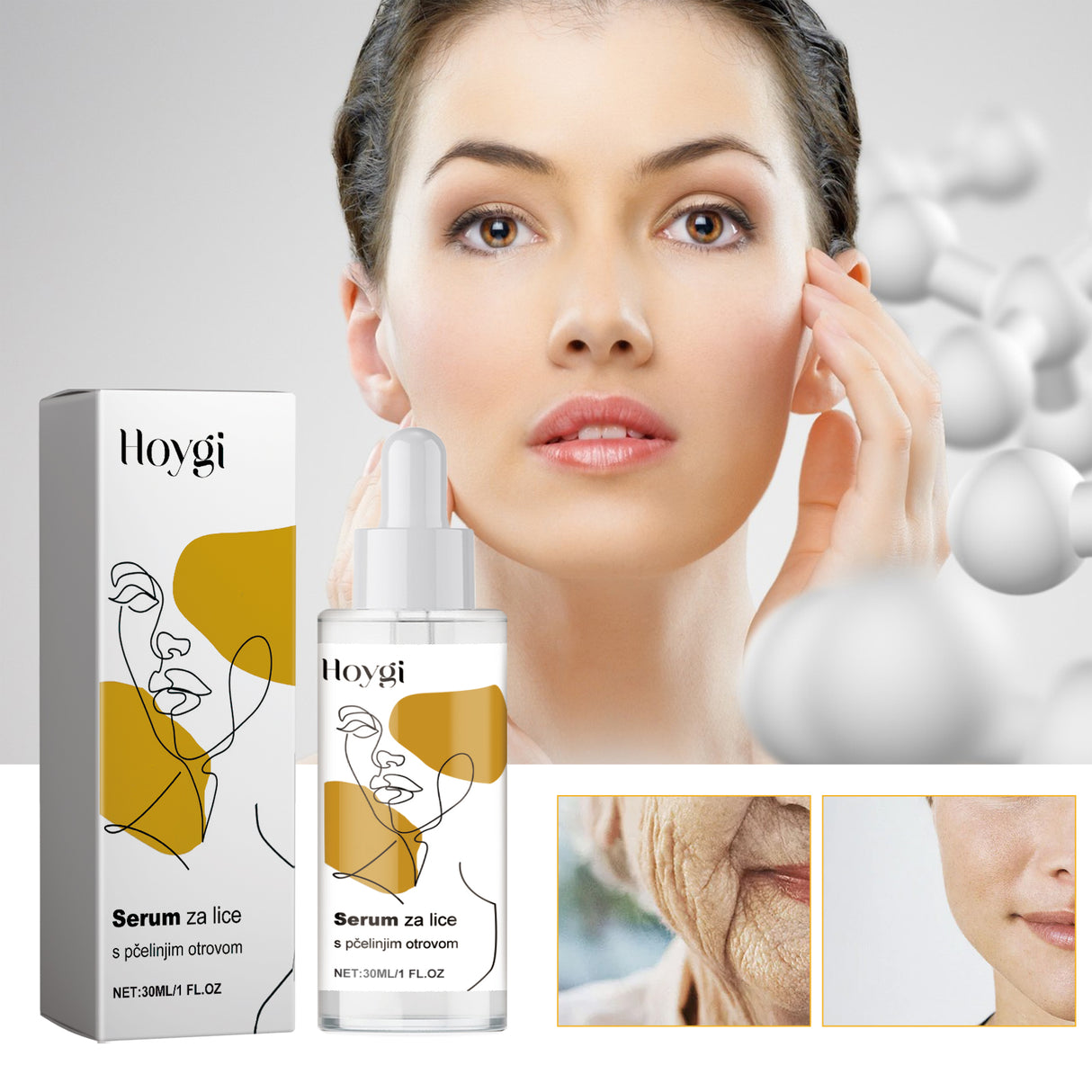 Serum Za Lice S Pčelinjim Otrovom, Fade Fine Lines Crow's Feet Skin Tender Long-Lasting Moisturizing Anti-Wrinkle Essence - V.I.P Digital Presence