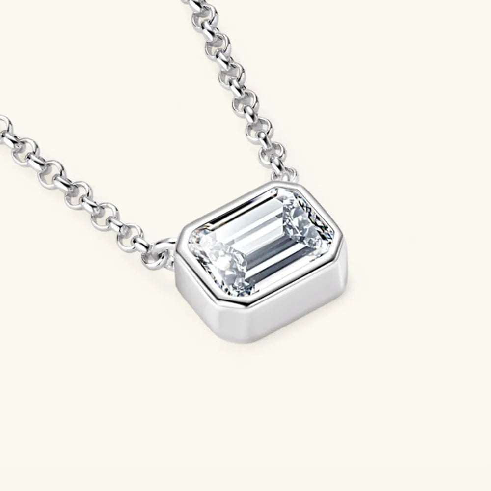 1 Carat Moissanite 925 Sterling Silver Pendant Necklace - V.I.P Digital Presence