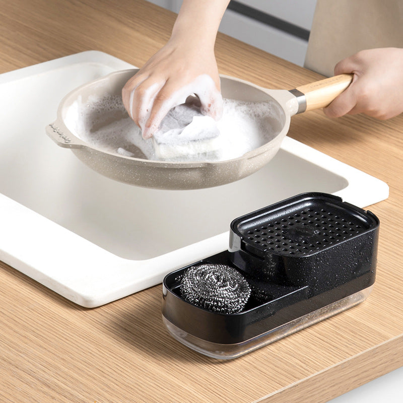 Kitchen Press Type Manual Soap Dispenser Dish washing Liquid Dispenser Storage Box Sponge Soap Dispenser - V.I.P Digital Presence