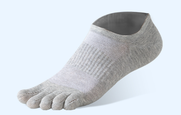 1 pair Pure Cotton Five Finger Short Socks Men Sweat Absorbent Antibacterial Breathable Mesh Boat Socks Running Sports Toe Sock - V.I.P Digital Presence